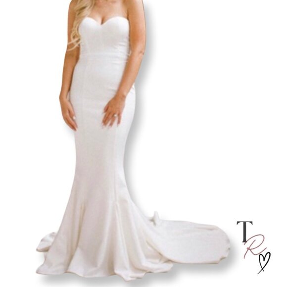 Luxe by Elle Zeitoune Arianna Strapless Bridal Dress Wedding Gown Size 0 US 4 AU - Picture 1 of 16